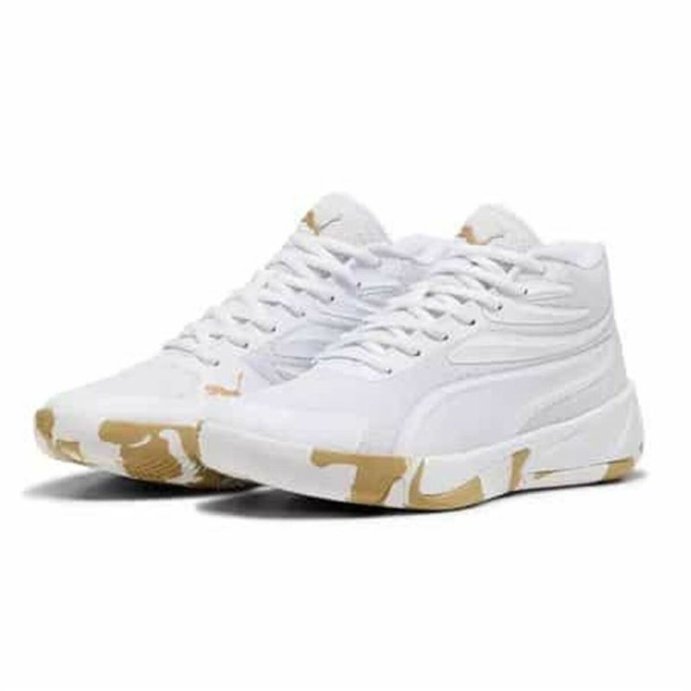 Basketballschuhe für Erwachsene Puma Court Pro Marble Weiß