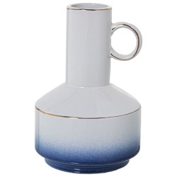 Vase Alexandra House Living Blau Weiß aus Keramik 15 x 16 x 23 cm Mit Griff