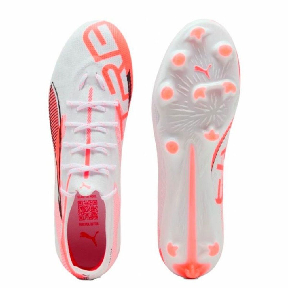 Chaussures de Football pour Adultes Puma Ultra 5 Pro Fg/Ag Blanc