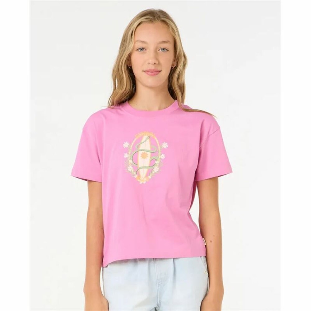 T shirt à manches courtes Enfant Rip Curl Island Surf Crop Rose