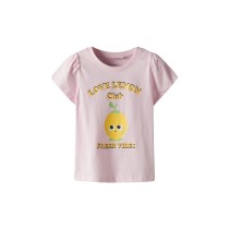 Child's Short Sleeve T-Shirt Name It Nmfvibeke Capsl Ballerina Pink