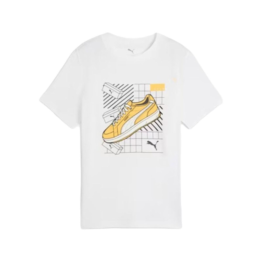Child's Short Sleeve T-Shirt Puma Puma Graphics IV B White