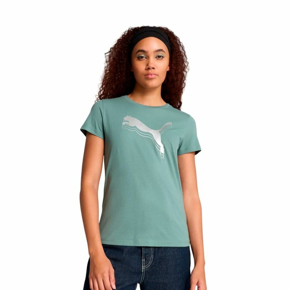 Damen Kurzarm-T-Shirt Puma Essentials MetallicGreen Moonetalli