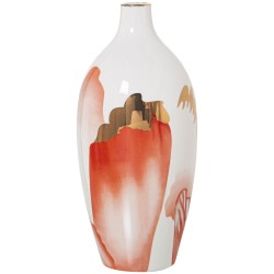 Vase Alexandra House Living White Golden Ceramic 14 x 14 x 27 cm