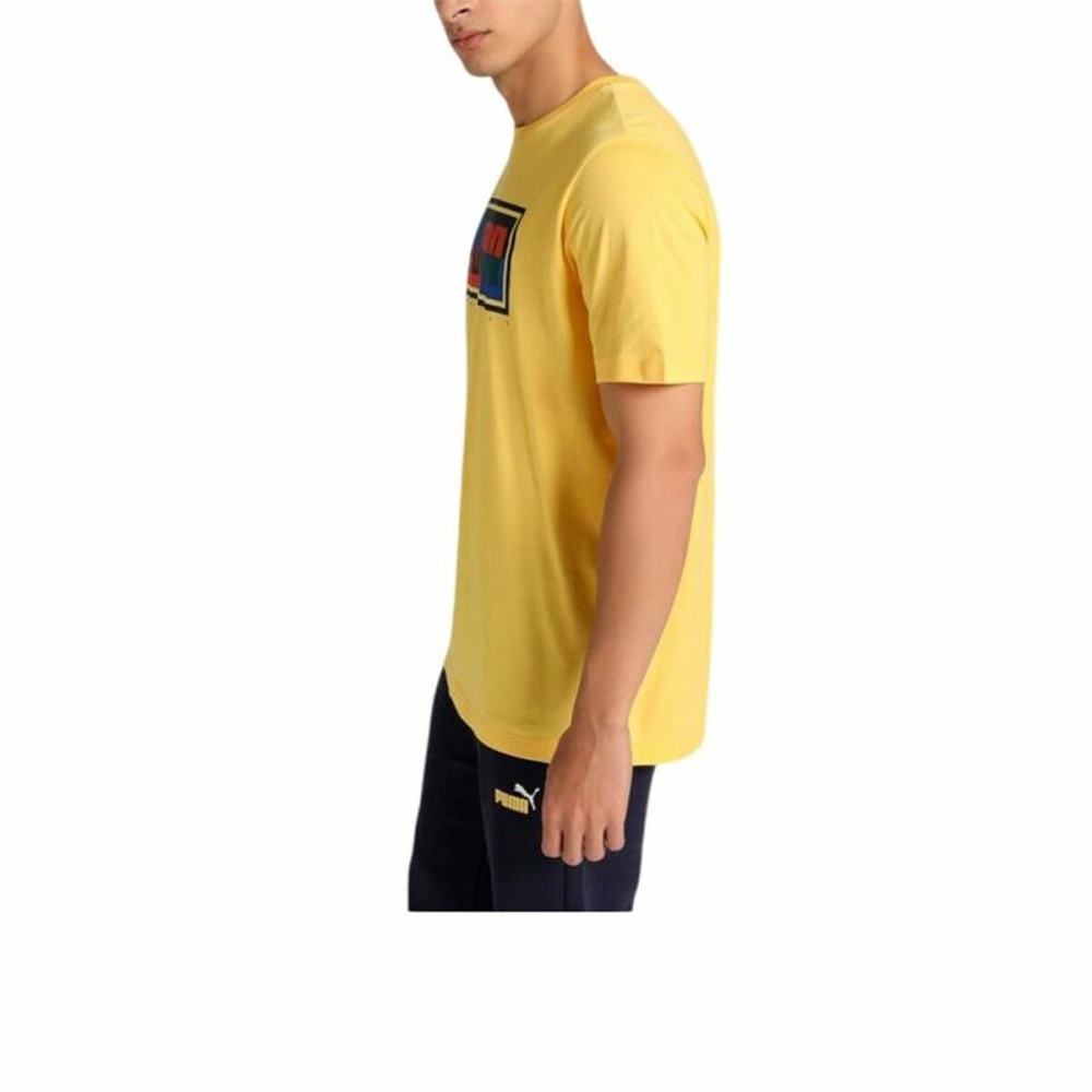 Herren Kurzarm-T-Shirt Puma Graphics Box Gelb
