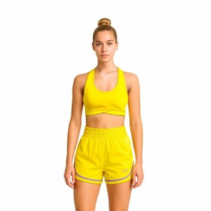 Sporttop für Frauen Black Limba Gelb Fitness