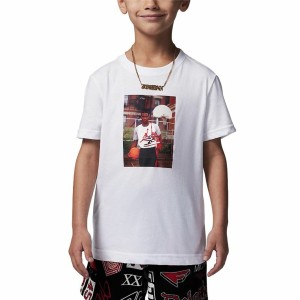 Children’s Short Sleeve T-Shirt Jordan Jdb Mj Brand Photo Ss Crew White