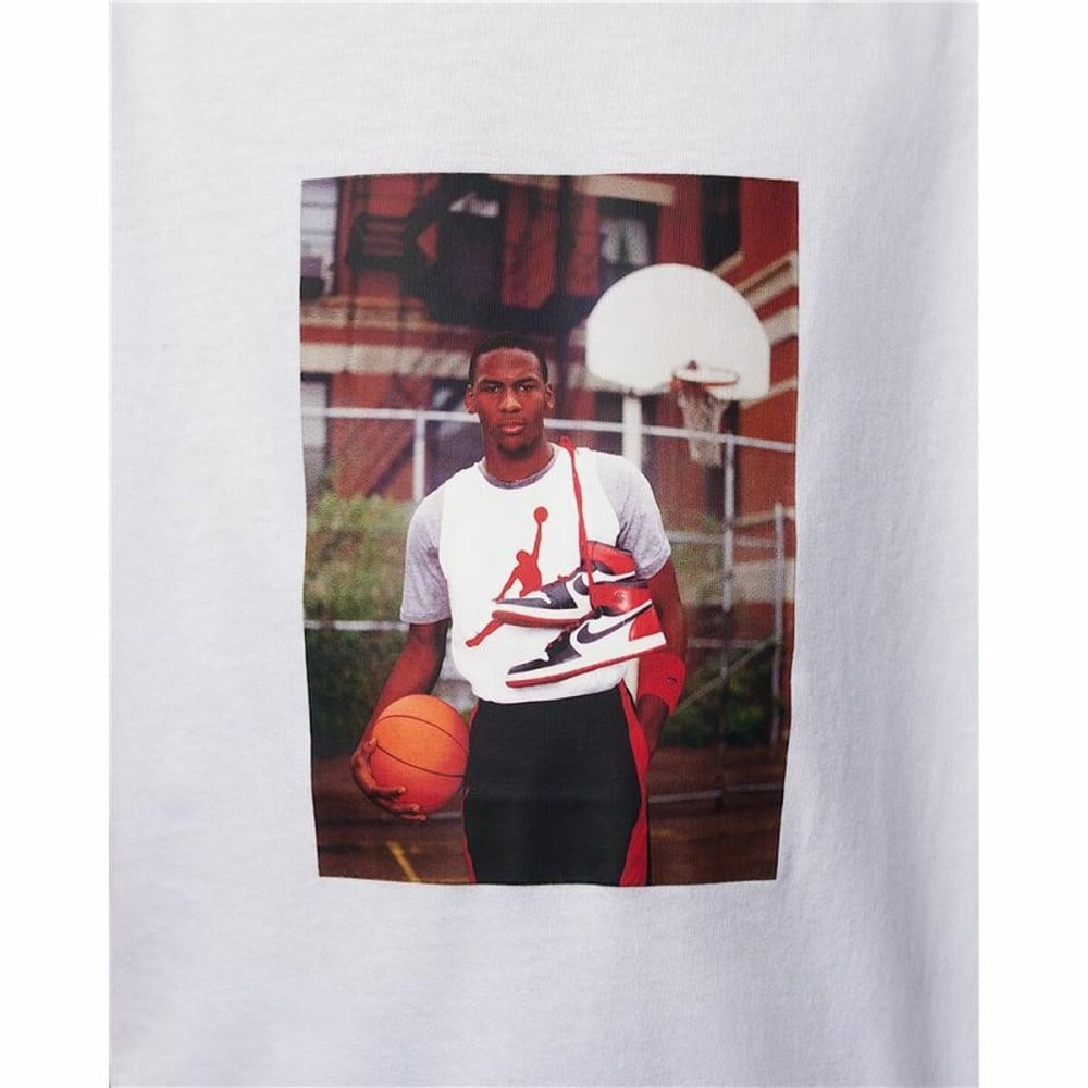 Children’s Short Sleeve T-Shirt Jordan Jdb Mj Brand Photo Ss Crew White