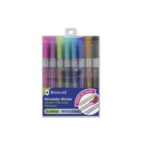 Set of Felt Tip Pens Bismark BICOLOR Multicolour 8 Pieces (12 Units)