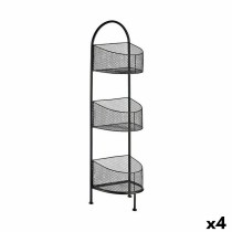 Shelves Black Metal 21,2 x 97 x 28,5 cm (4 Units)