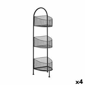 Étagère Noir Métal 21,2 x 97 x 28,5 cm (4 Unités)