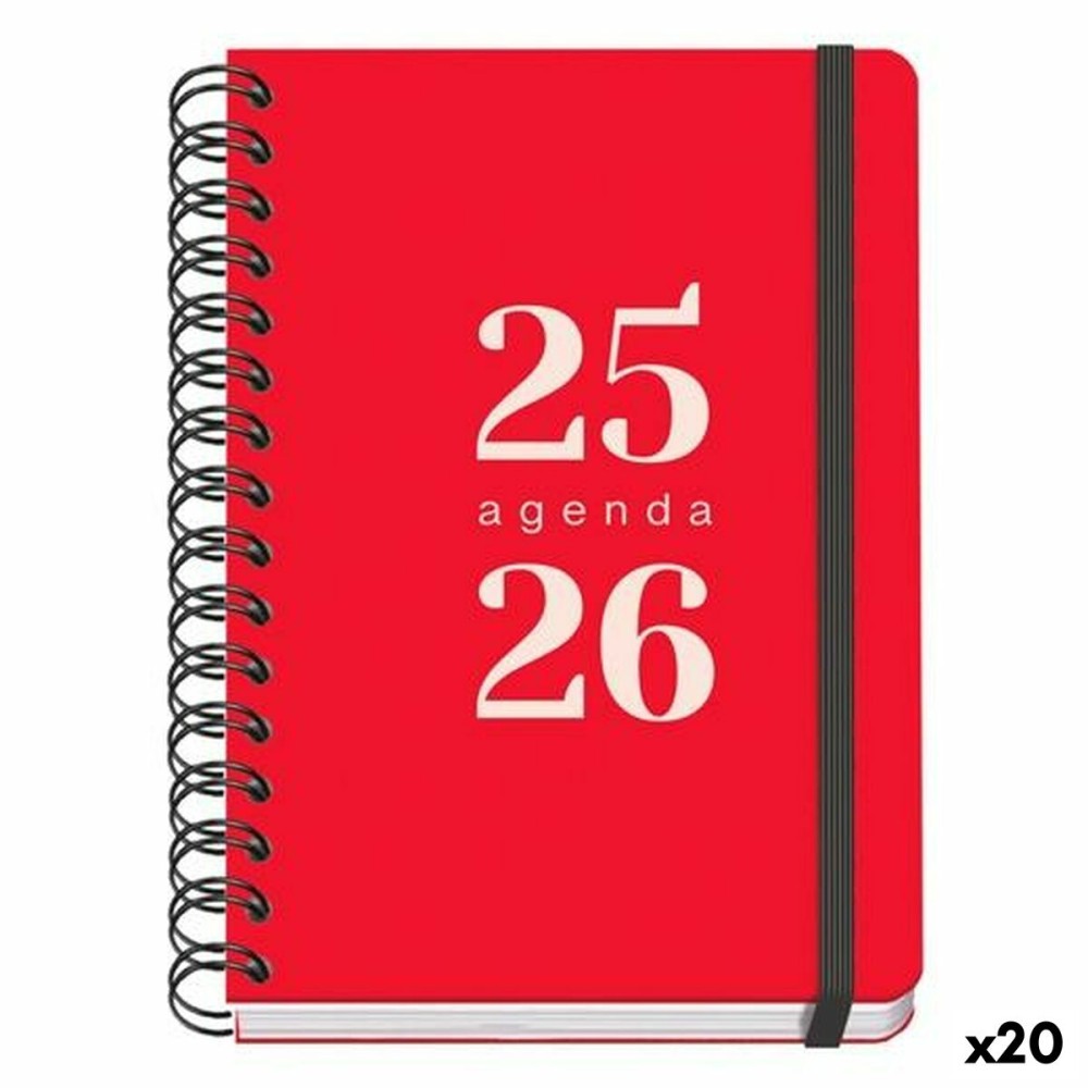 Agenda DOHE GRAMMAR Rouge A5 150 x 210 mm 2025-2026 (20 Unités)