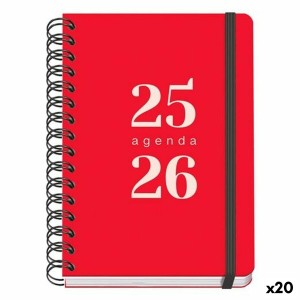 Agenda DOHE GRAMMAR Rouge A5 150 x 210 mm 2025-2026 (20 Unités)