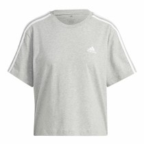 Damen Kurzarm-T-Shirt Adidas 3S Cropped Top Hellgrau (XS)
