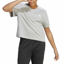 Damen Kurzarm-T-Shirt Adidas 3S Cropped Top Hellgrau (XS)