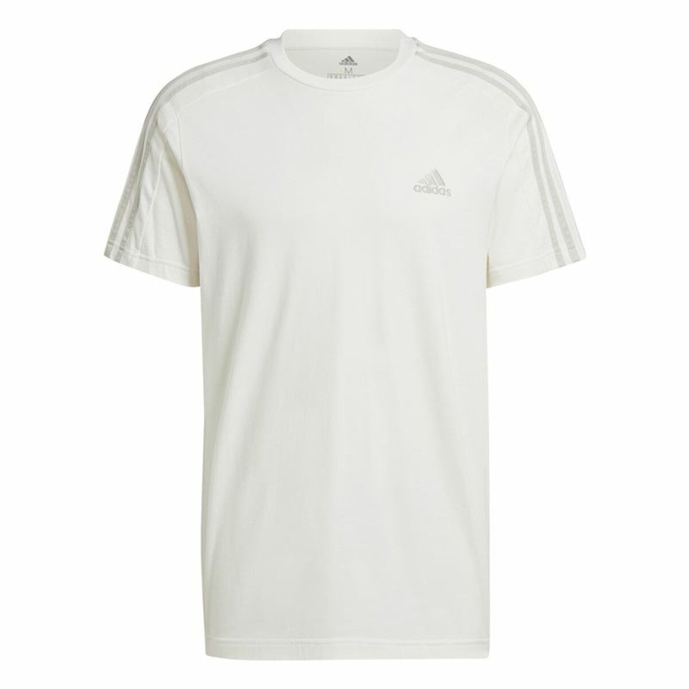 Herren Kurzarm-T-Shirt Adidas Essentials 3 Bandas Weiß L