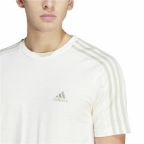 Herren Kurzarm-T-Shirt Adidas Essentials 3 Bandas Weiß L