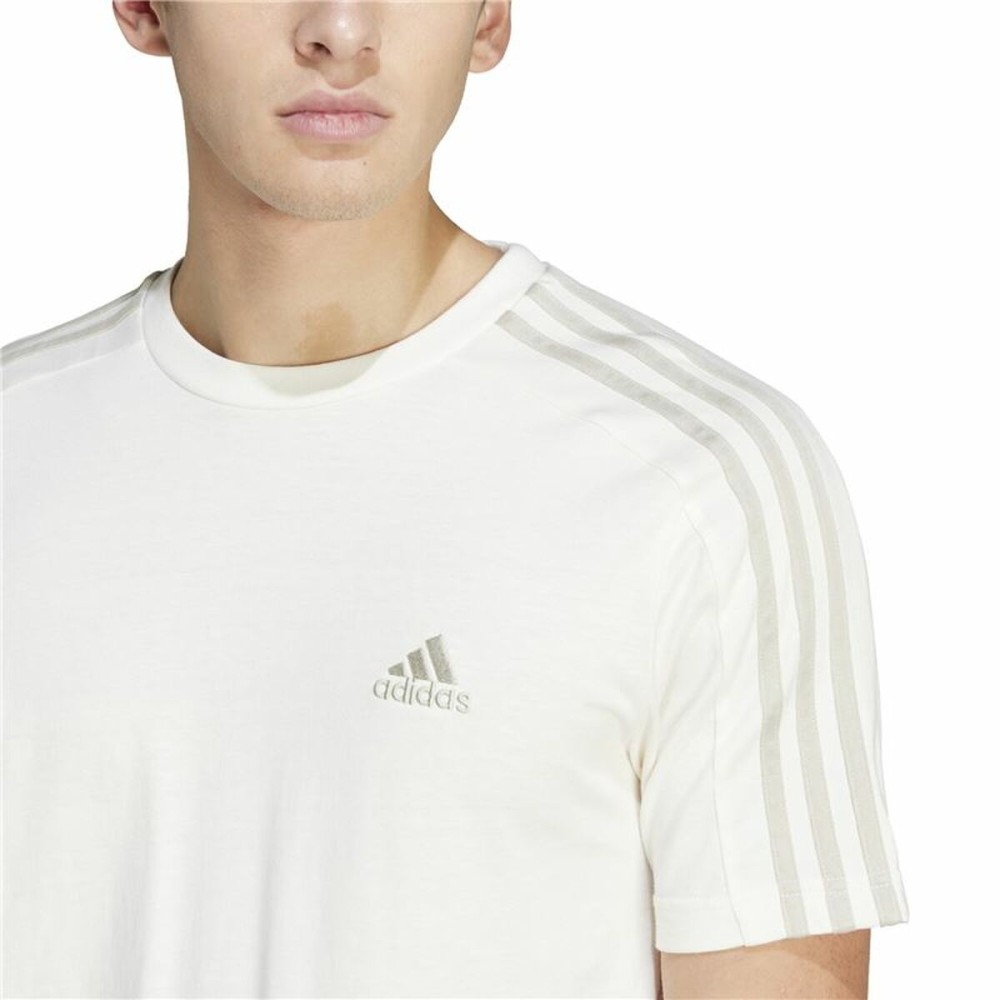 Herren Kurzarm-T-Shirt Adidas Essentials 3 Bandas Weiß L