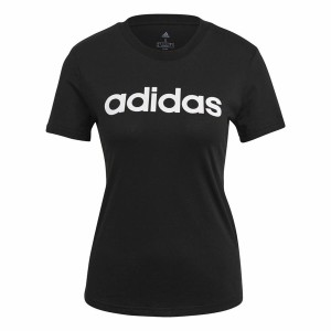 Damen Kurzarm-T-Shirt Adidas Lin T Schwarz (XS)
