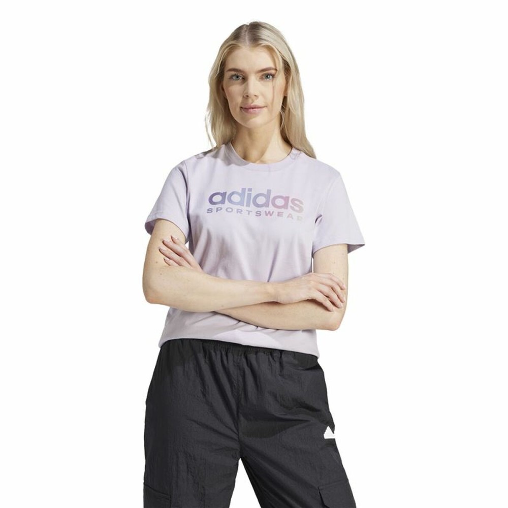 Damen Kurzarm-T-Shirt Adidas Linear Spw Gt (XS)