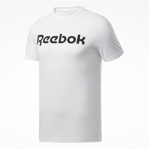 Herren Kurzarm-T-Shirt Reebok Graphic Series Linear Logo Weiß 2XL
