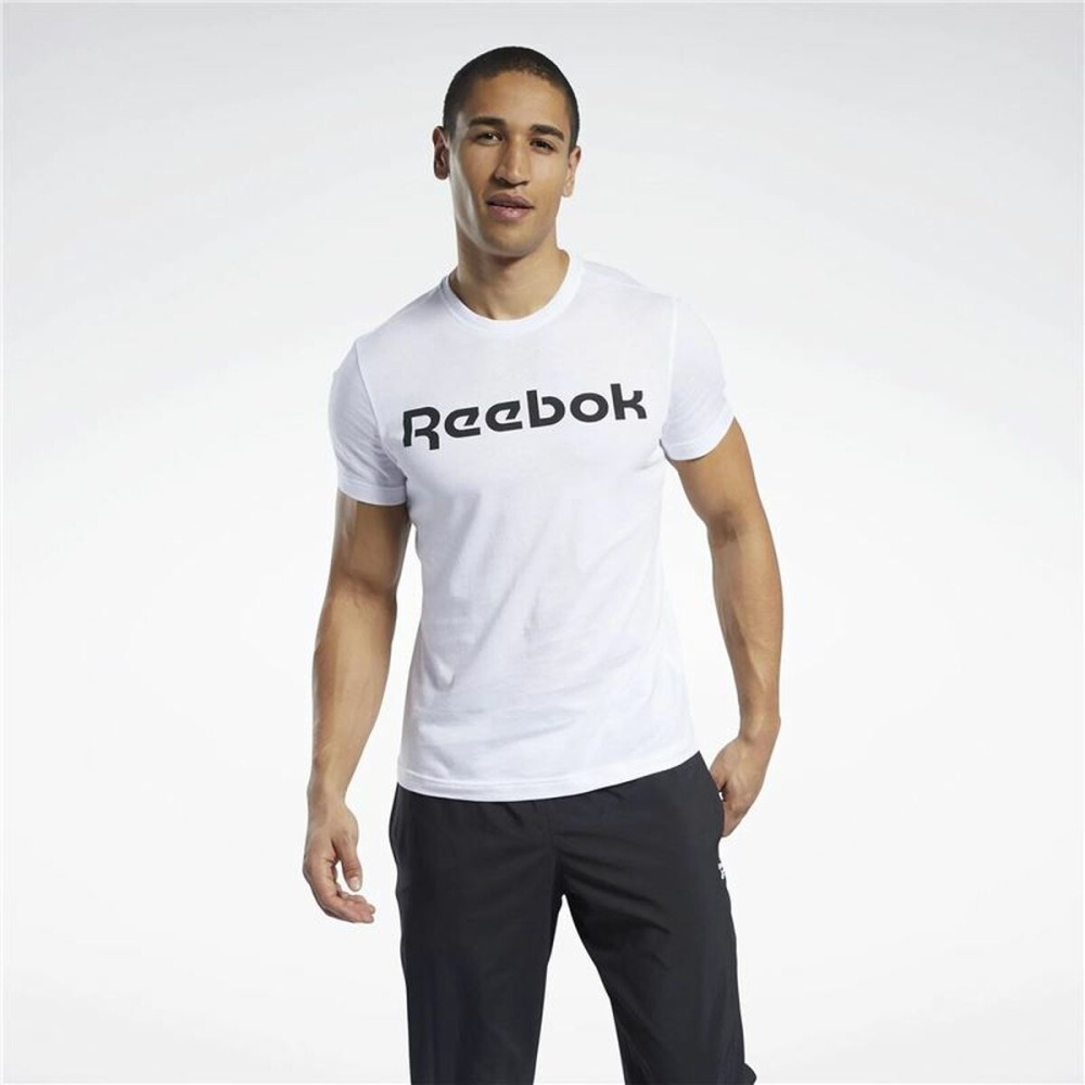 Men’s Short Sleeve T-Shirt Reebok Graphic Series Linear Logo White 2XL