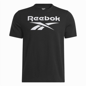 Herren Kurzarm-T-Shirt Reebok Identity Big Stacked Logo Schwarz S
