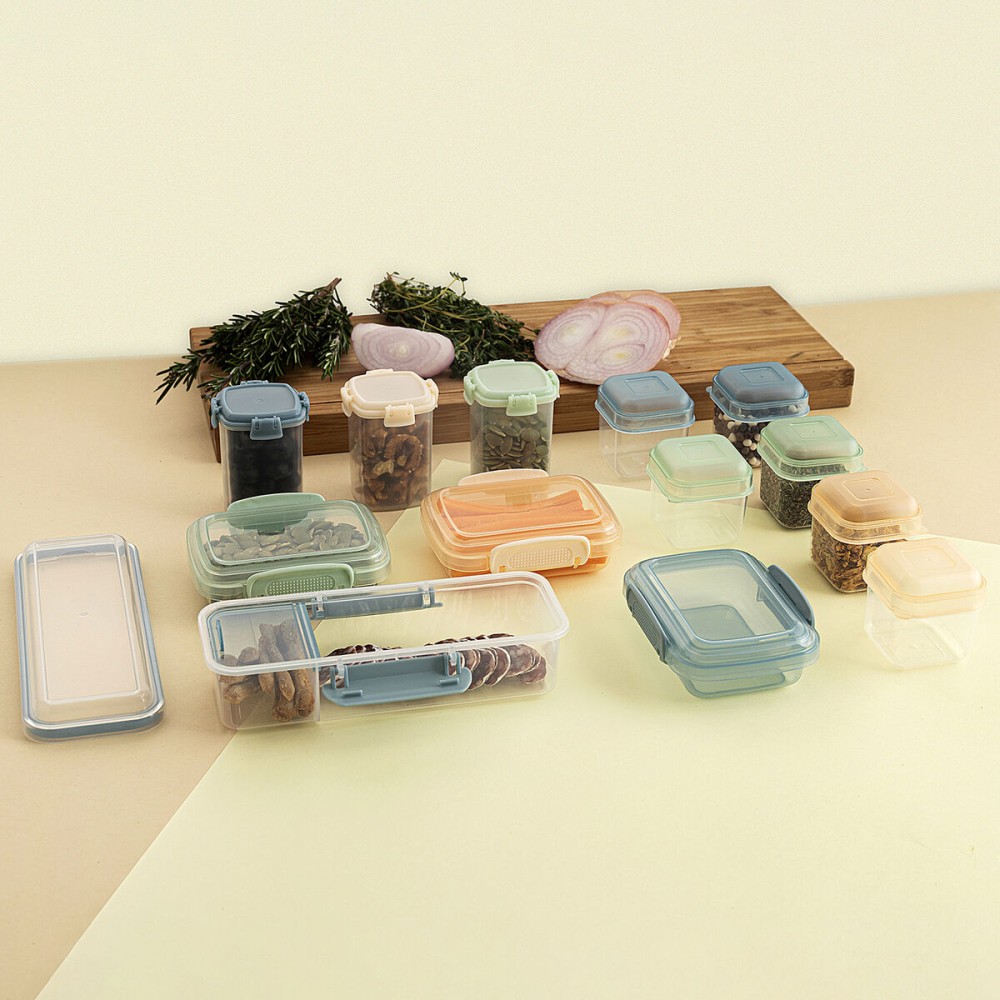 Set of Stackable Hermetically-sealed Kitchen Containers Quid Minimal 5 x 5 x 6 cm 6 Pieces