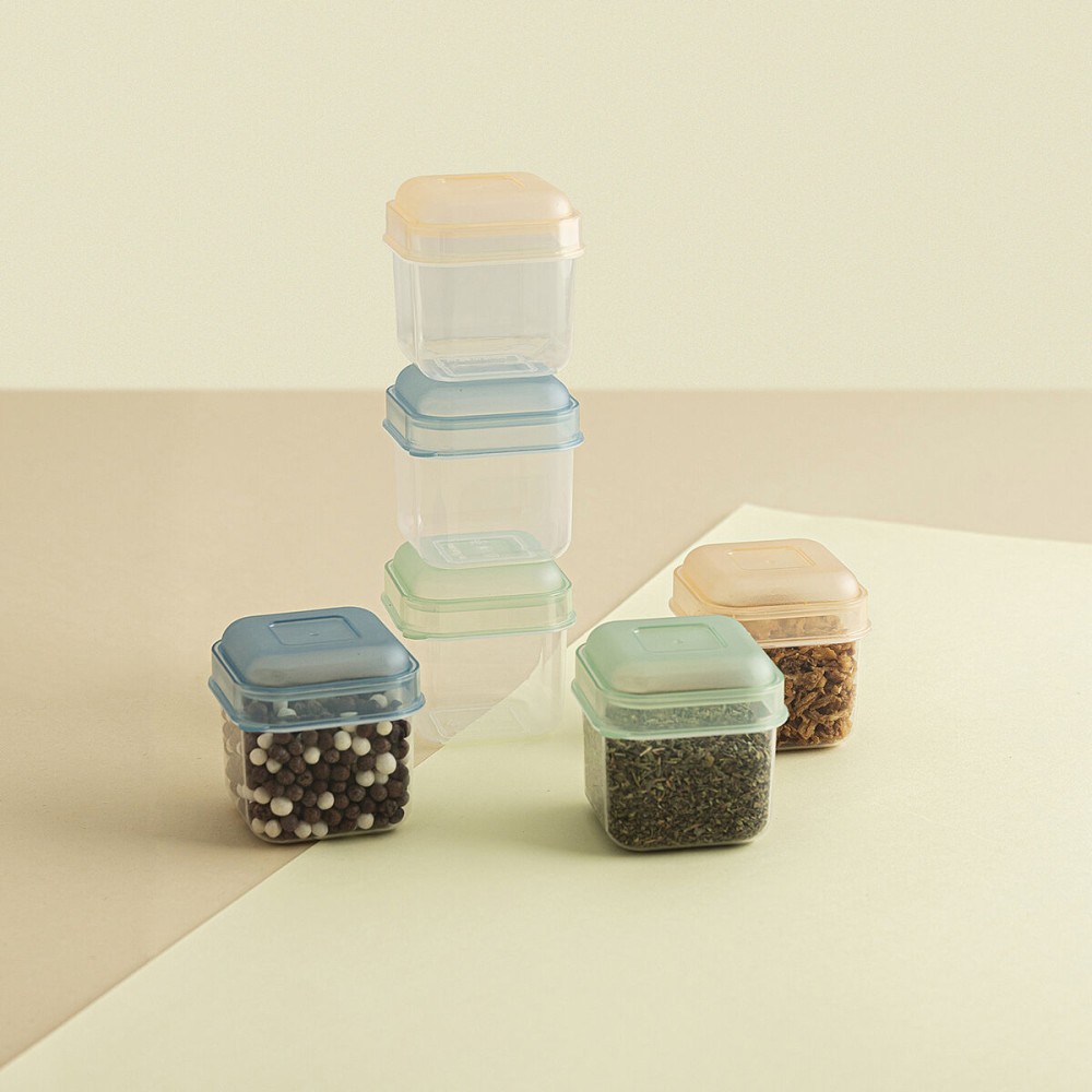 Ensemble de contenants de cuisine hermétiques empilables Quid Minimal 5 x 5 x 6 cm 6 Pièces