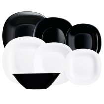 Geschirr Luminarc Carine N&b Weiß Schwarz Glas 19 Stücke