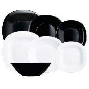 Geschirr Luminarc Carine N&b Weiß Schwarz Glas 19 Stücke