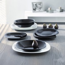 Geschirr Luminarc Carine N&b Weiß Schwarz Glas 19 Stücke
