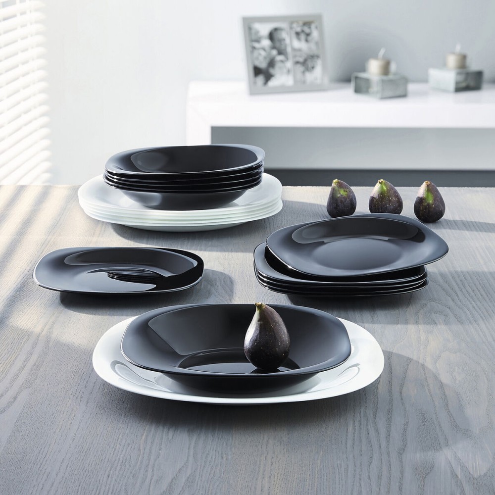 Geschirr Luminarc Carine N&b Weiß Schwarz Glas 19 Stücke