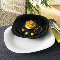 Assiettes Luminarc Carine N&b Blanc Noir verre 19 Pièces