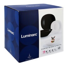 Geschirr Luminarc Carine N&b Weiß Schwarz Glas 19 Stücke