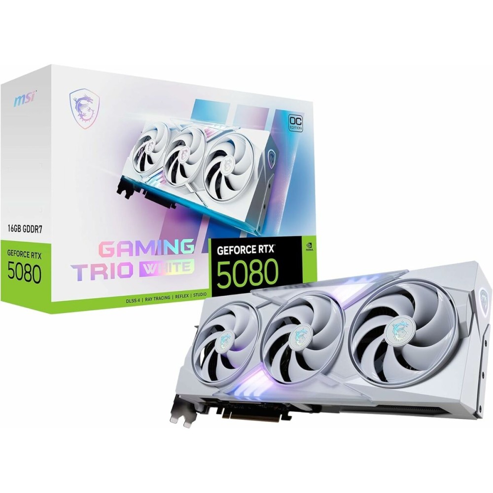 Carte Graphique MSI RTX 5080 16G GAMING TRIO OC WHI GEFORCE RTX 5080 16 GB GDDR7