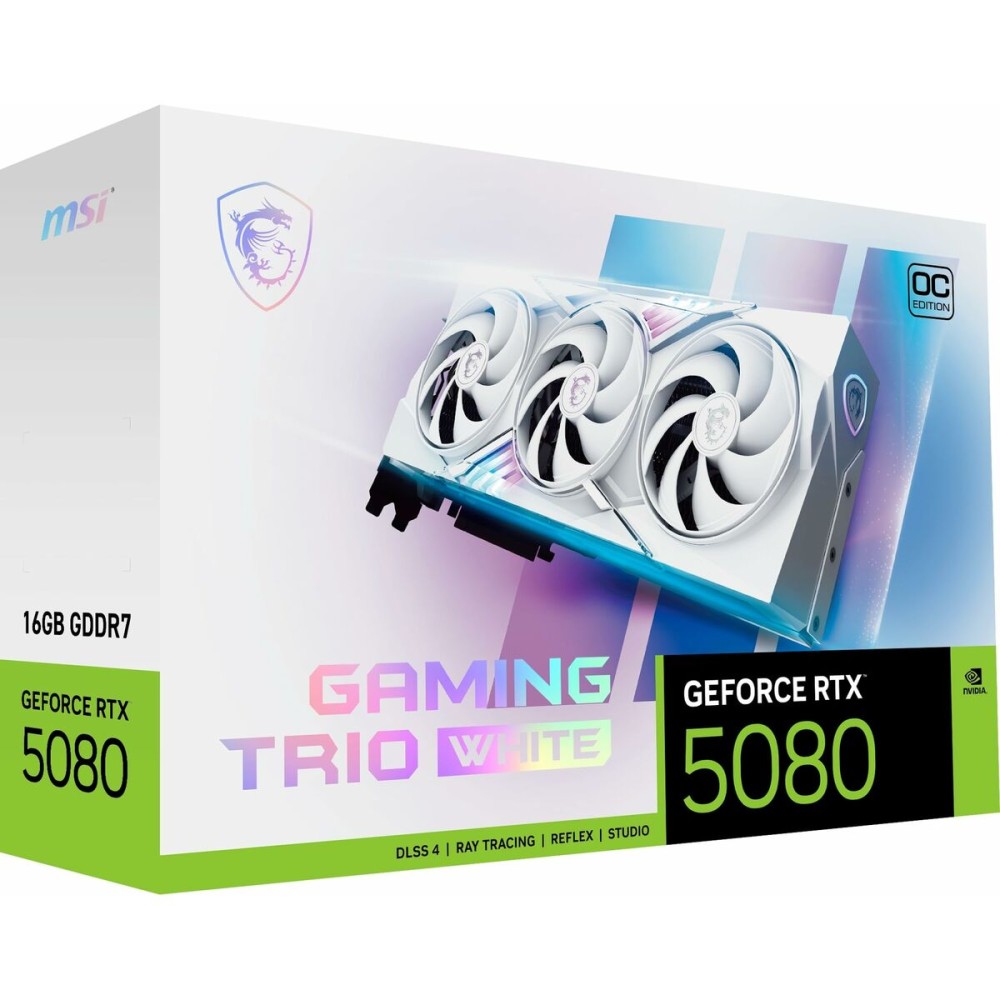 Carte Graphique MSI RTX 5080 16G GAMING TRIO OC WHI GEFORCE RTX 5080 16 GB GDDR7