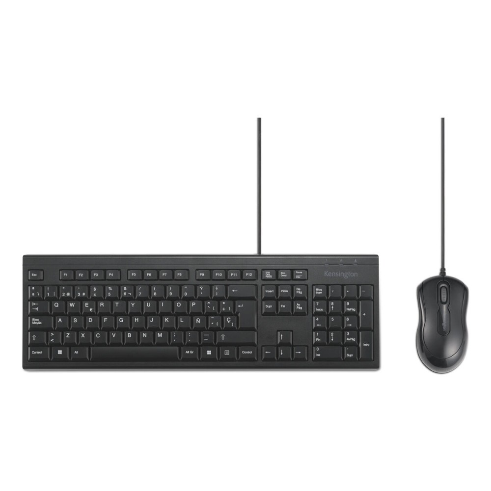 Tastatur mit Maus Kensington K75452ES Schwarz Qwerty Spanisch