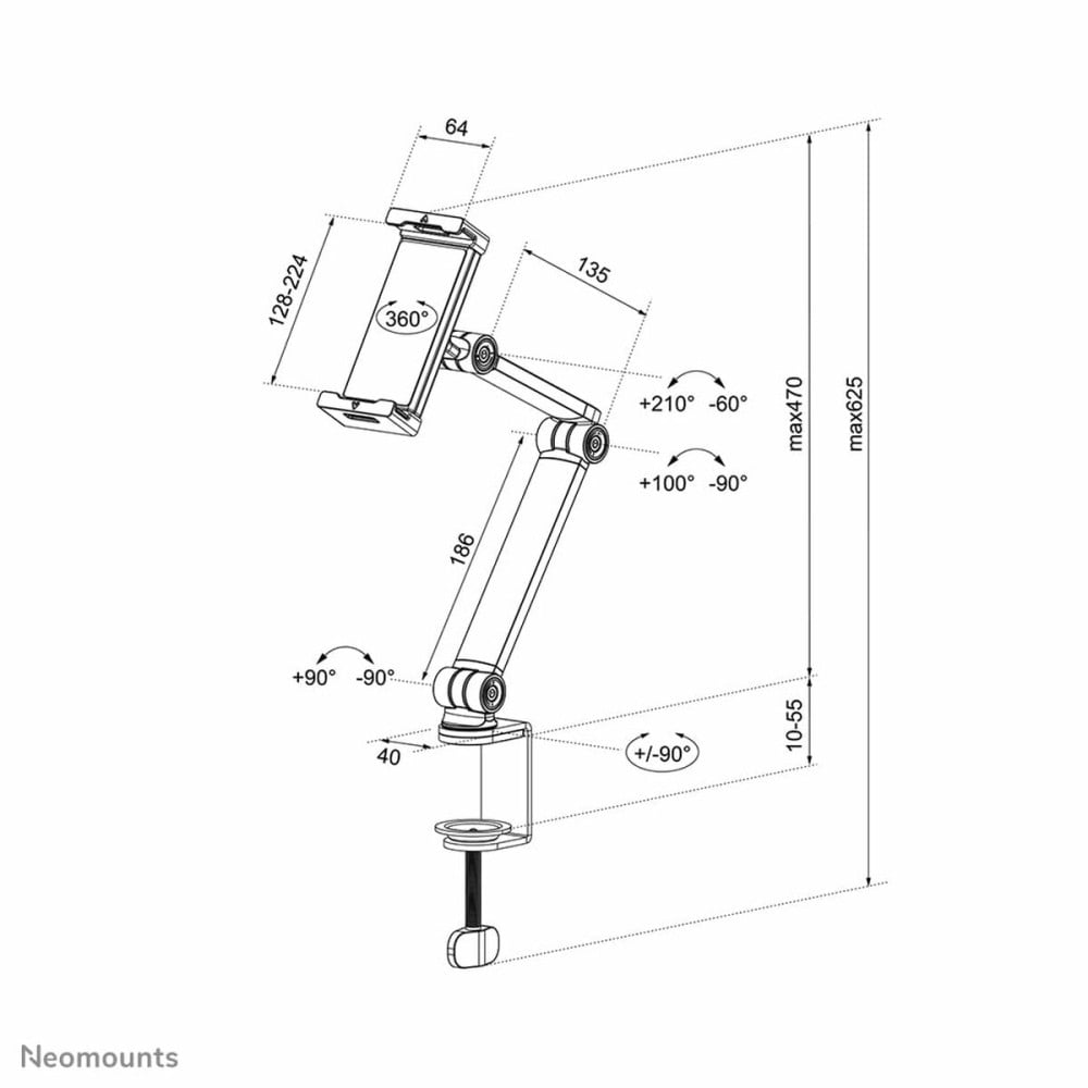 Wandhalterung Neomounts DS15-545WH1 4,7" 12,9"