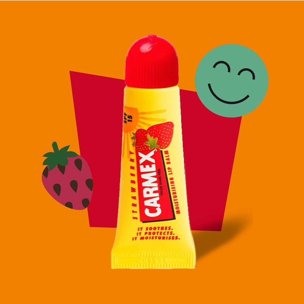 Moisturising Lip Balm Carmex Carmex Strawberry Yellow Red