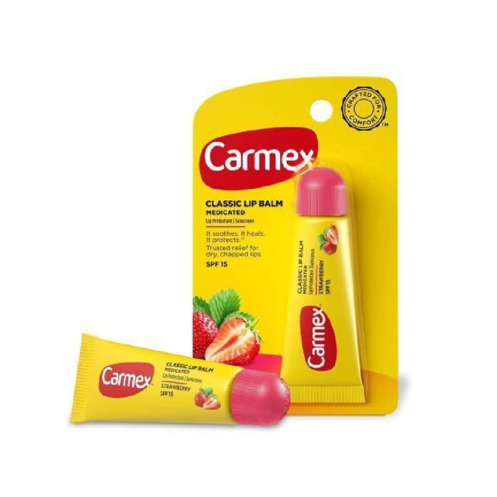 Moisturising Lip Balm Carmex Carmex Strawberry Yellow Red