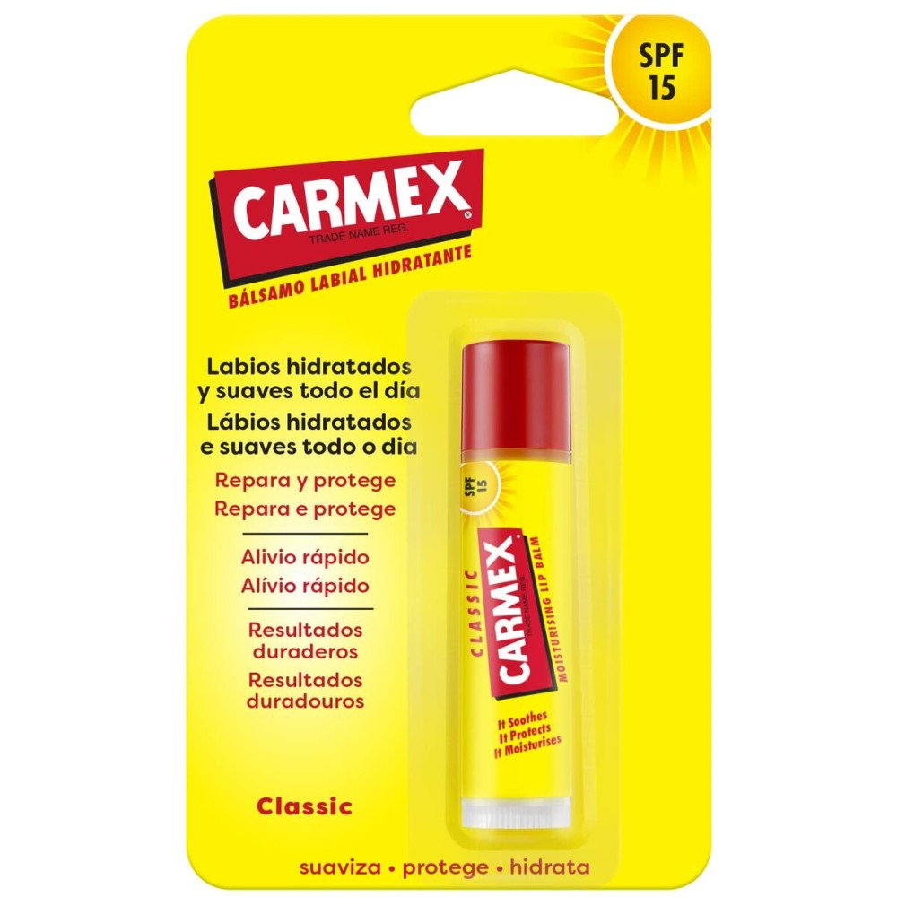 Moisturising Lip Balm Carmex Classic Yellow Black Spf 15 Stick
