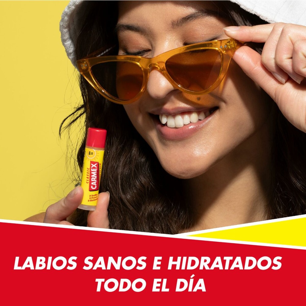 Moisturising Lip Balm Carmex Classic Yellow Black Spf 15 Stick