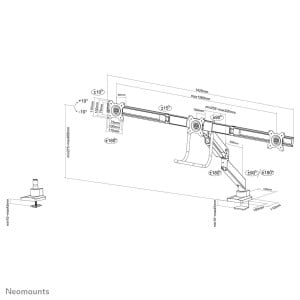 Support de TV Neomounts NM-D775DX3WHITE 17" 27" 6 Kg