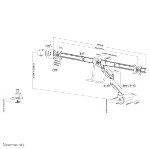 TV Halterung Neomounts NM-D775DX3WHITE 17" 27" 6 Kg