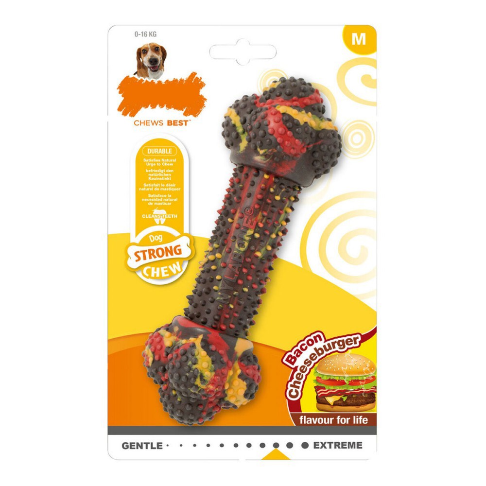 Jouet pour chien Nylabone Strong Chew Bacon Fromage Hamburgers Caoutchouc Taille M