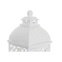 Ensemble de lanternes DKD Home Decor Blanc Métal Verre Arabe Finition vieillie 24 x 24 x 74 cm (3 Pièces)