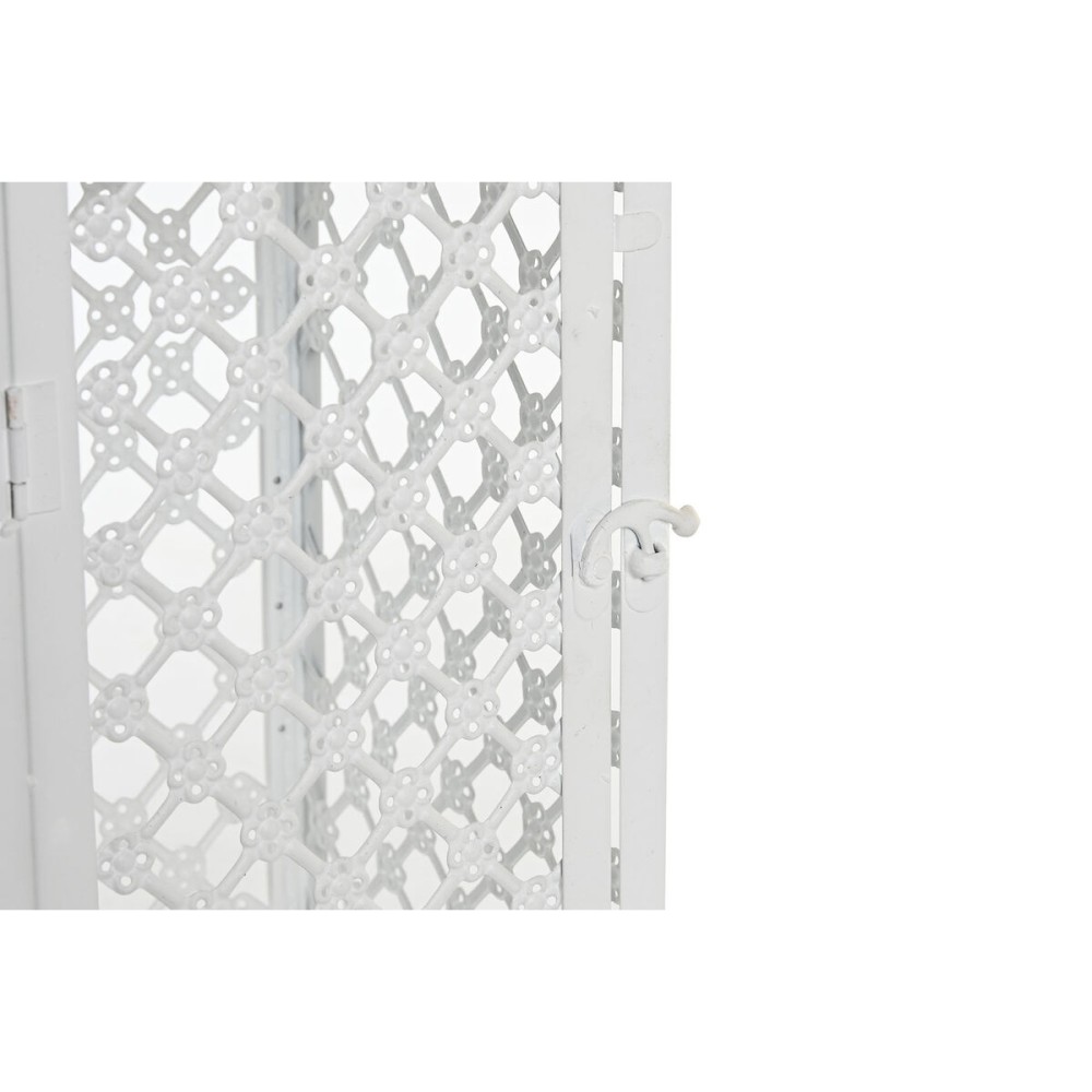 Laternen-Set DKD Home Decor Weiß Metall Kristall Araber Antiker Finish 24 x 24 x 74 cm (3 Stücke)
