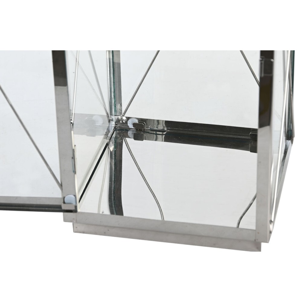Laternen-Set DKD Home Decor Schwarz Kristall Stahl Moderne Verchromt 18 x 18 x 43 cm (2 Stücke)