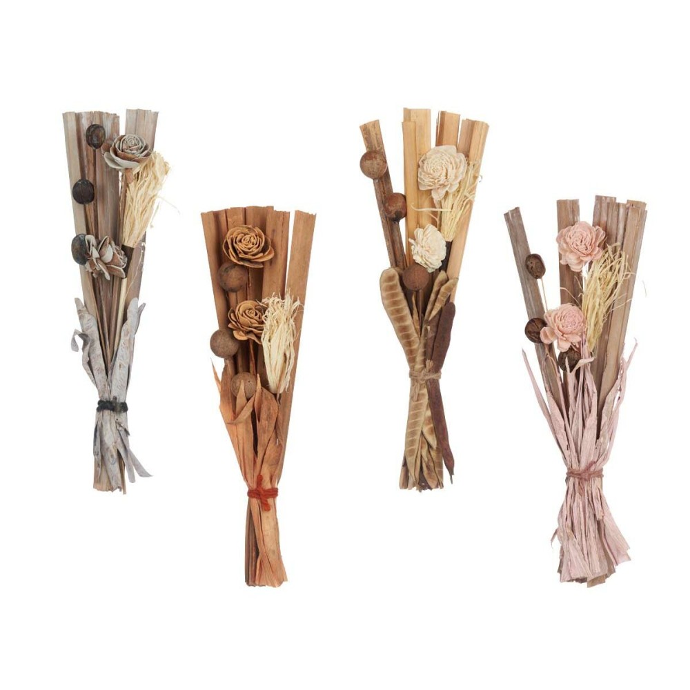 Bouquets Gift Decor 25-2190 Gris Orange Rose Naturel osier 15 x 35 x 5 cm (48 Unités)
